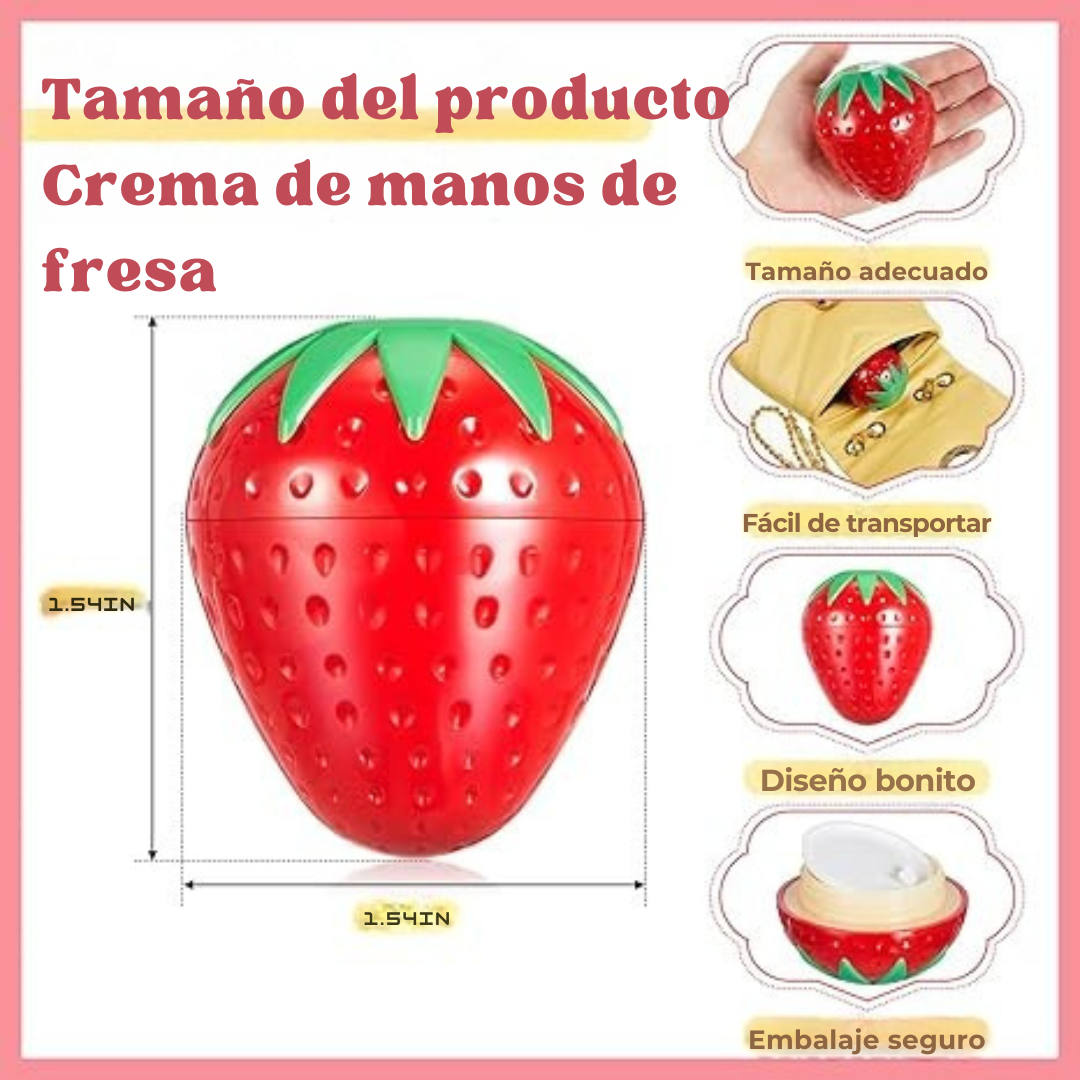 Crema de manos de fresa con vitamina E y niacinamida de 35gr. Sadoer.