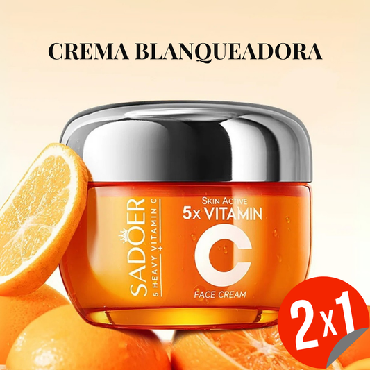 Crema facial blanqueadora 5 en 1 con Vitamina C activa + Niacinamida de 50ml - SADOER (OFERTA 2x1)