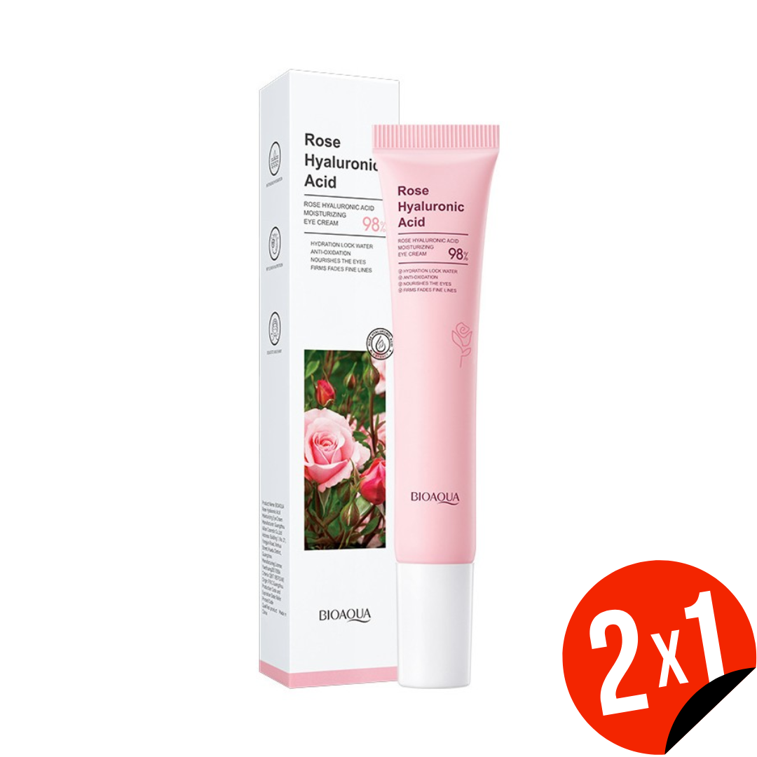 Contorno de Ojos Hidratante con Ácido Hialurónico y Extracto de Rosa (OFERTA 2X1)