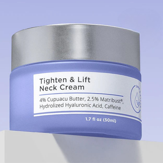 Crema reafirmante y tensora para el cuello para pieles con arrugas