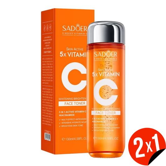 Tónico Facial Iluminador con 5 tipos de Vitamina C para una Piel Radiante y Equilibrada de 130ml - SADOER (OFERTA 2x1)