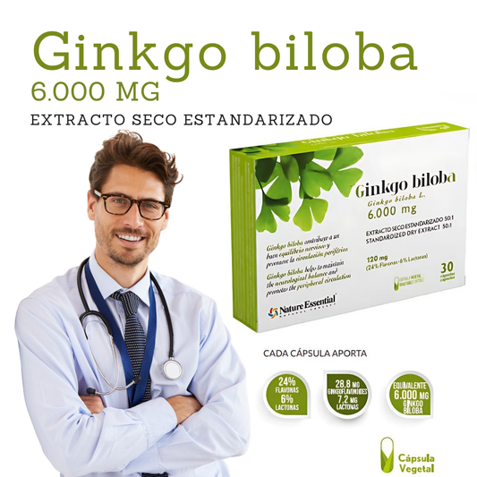 Ginkgo Biloba Suplemento para la Circulación y el Equilibrio Nervioso - 30 Cápsulas