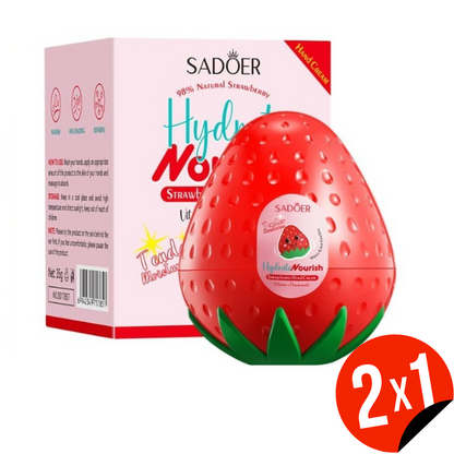 Crema de manos de fresa con vitamina E y niacinamida de 35gr. Sadoer.
