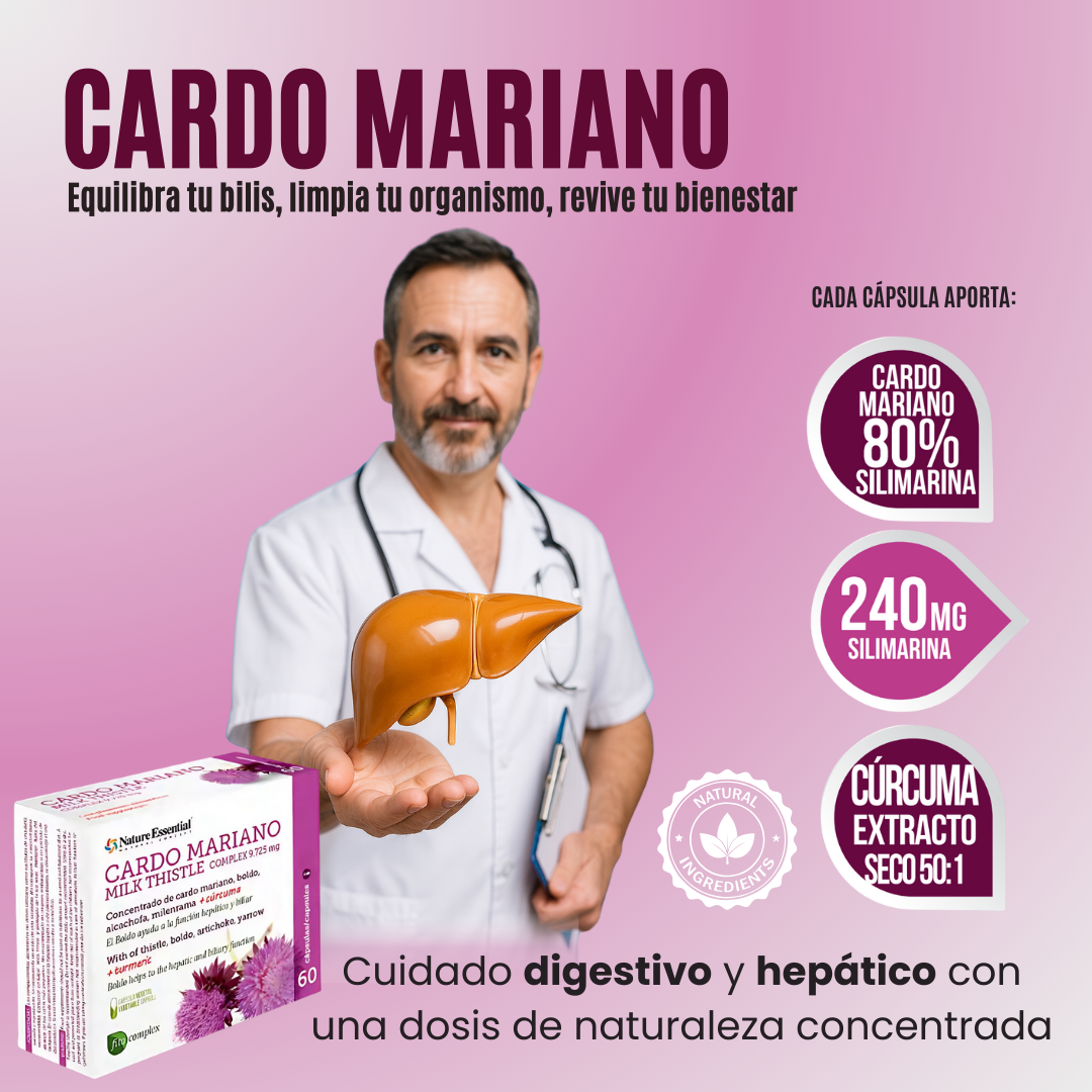 Cardo Mariano Suplemento para el Apoyo Natural de la Salud Hepática y Digestiva - 60 Cápsulas