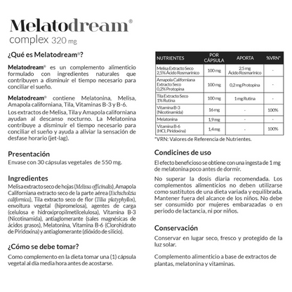 Melatodream 30 Cápsulas – Tu Aliado Natural para un Sueño Reparador