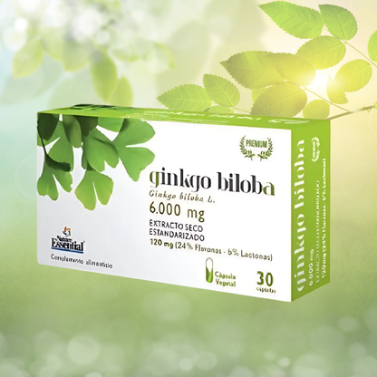 Ginkgo Biloba Suplemento para la Circulación y el Equilibrio Nervioso - 30 Cápsulas