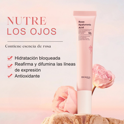 Contorno de Ojos Hidratante con Ácido Hialurónico y Extracto de Rosa (OFERTA 2X1)
