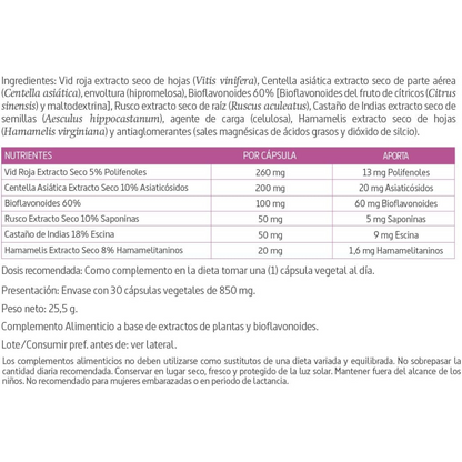 Variless 30 Cápsulas – Complemento alimenticio que ayuda a mejorar la circulación de las piernas