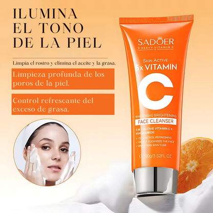 Limpiador Facial para una Piel Radiante y Pura con 5 Vitaminas C Intensas de 100ml - SADOER (OFERTA 2x1)