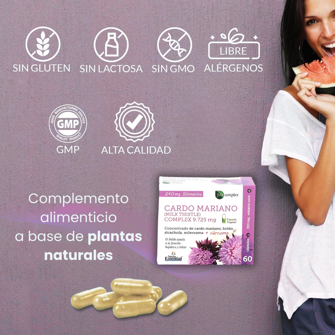Cardo Mariano Suplemento para el Apoyo Natural de la Salud Hepática y Digestiva - 60 Cápsulas