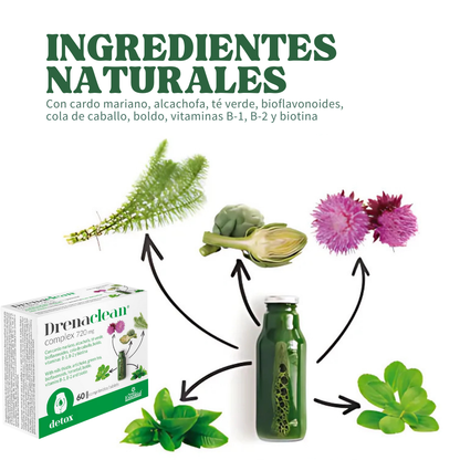 Drenaclean Complex Suplemento Depurativo con Cardo Mariano y Plantas Naturales - 60 Cápsulas