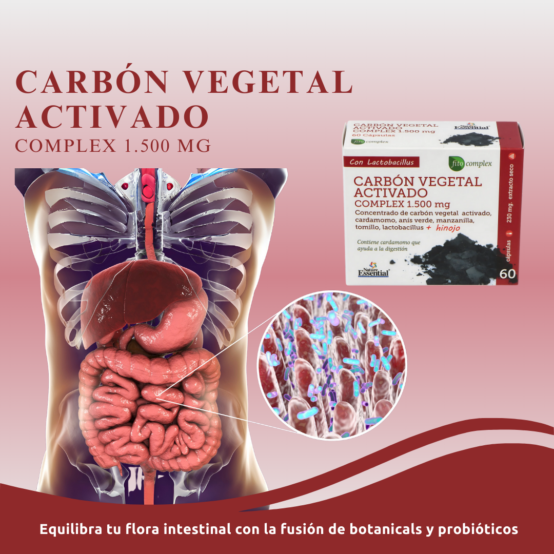 Carbón Vegetal Activo Tu Aliado para una Digestión Ligera y Sin Molestias - 60 Cápsulas