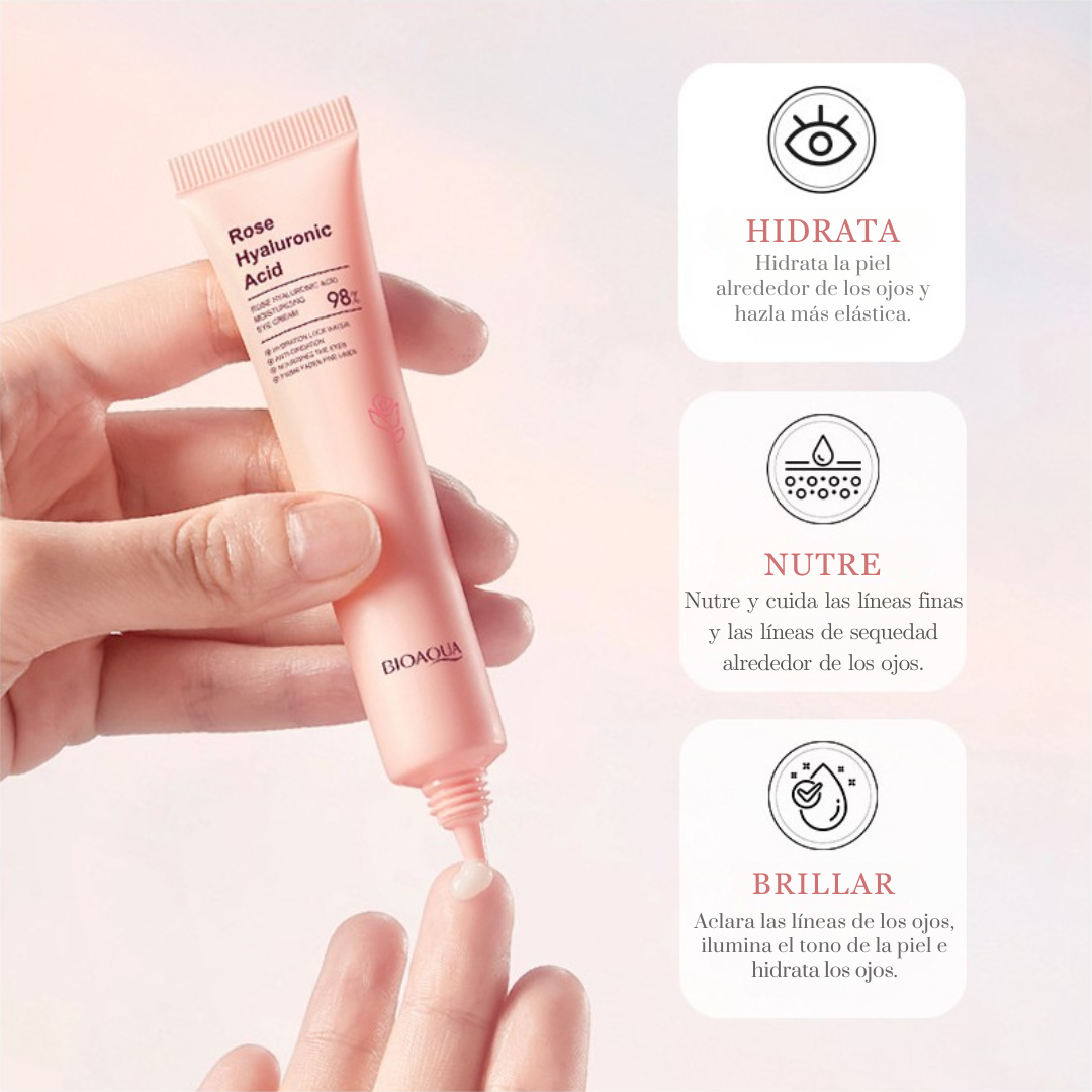 Contorno de Ojos Hidratante con Ácido Hialurónico y Extracto de Rosa (OFERTA 2X1)