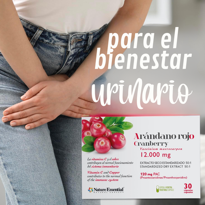 Arándano Rojo Suplemento para el Cuidado del Sistema Urinario e Inmune - 30 Cápsulas