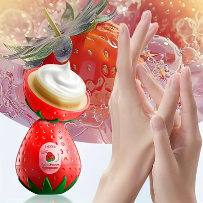 Crema de manos de fresa con vitamina E y niacinamida de 35gr. Sadoer.