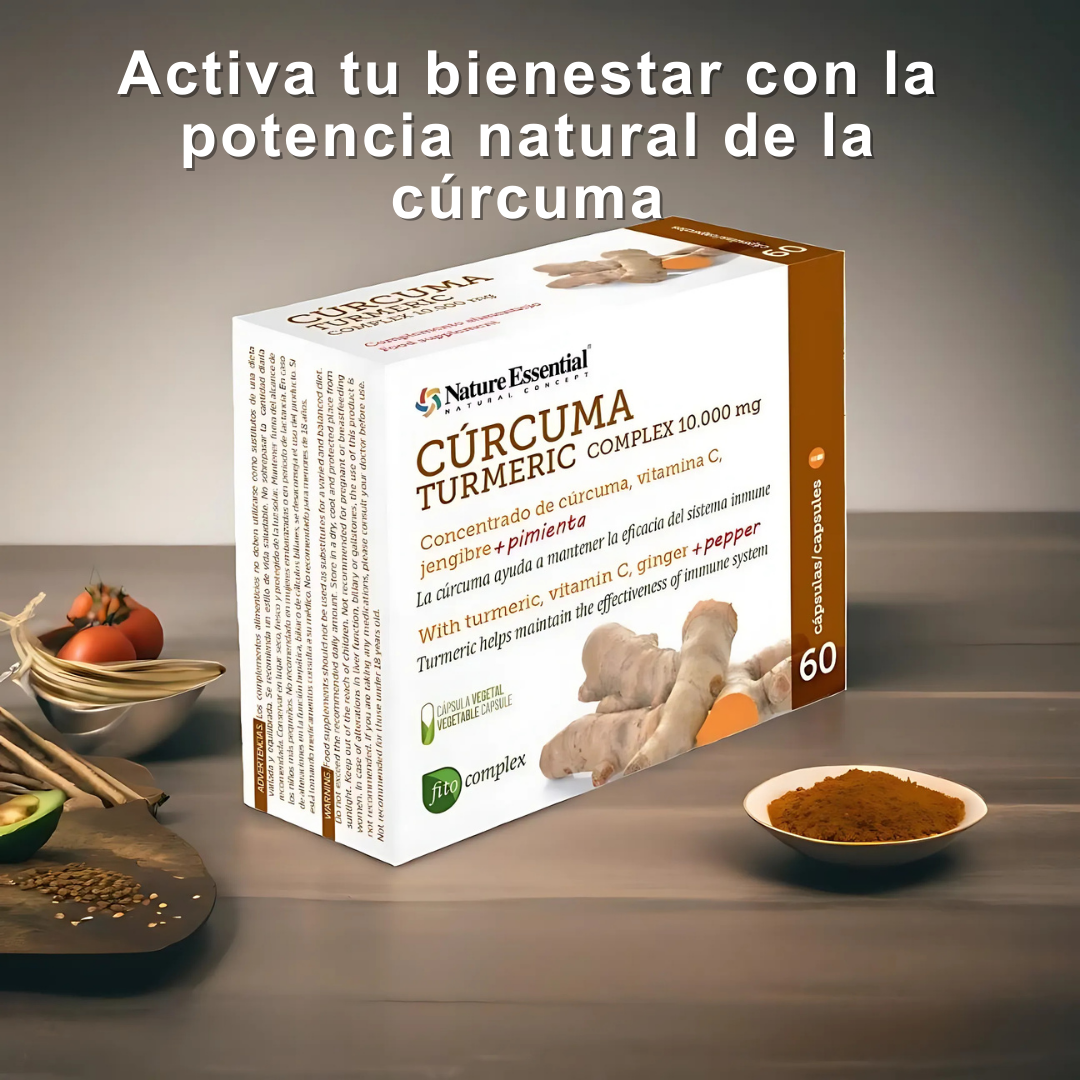 Suplemento de Cúrcuma con Propiedades Antioxidantes y Antiinflamatorias para tu Bienestar - 60 Cápsulas