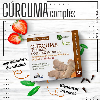 Suplemento de Cúrcuma con Propiedades Antioxidantes y Antiinflamatorias para tu Bienestar - 60 Cápsulas