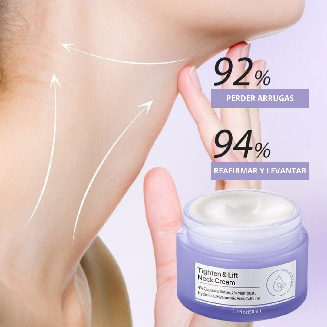 Crema reafirmante y tensora para el cuello para pieles con arrugas
