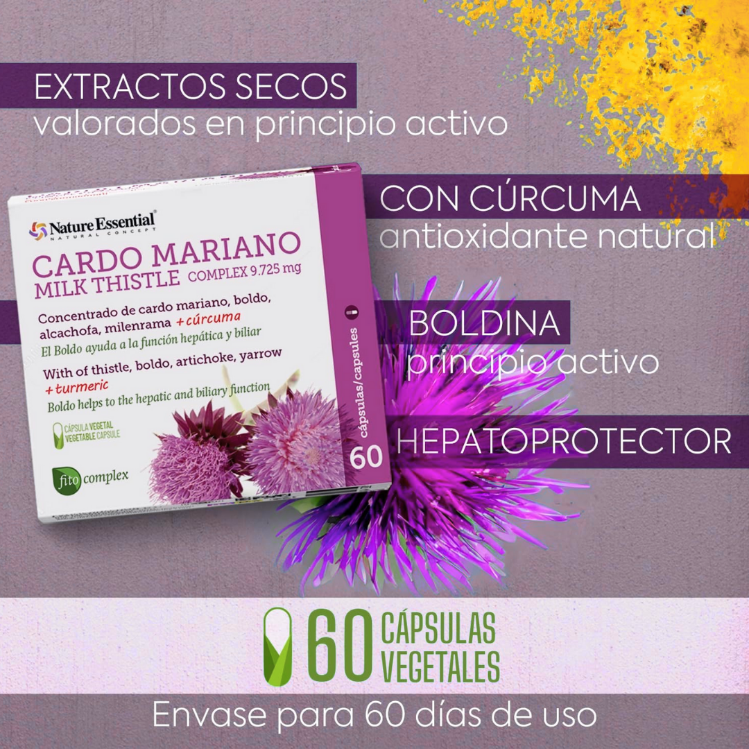 Cardo Mariano Suplemento para el Apoyo Natural de la Salud Hepática y Digestiva - 60 Cápsulas