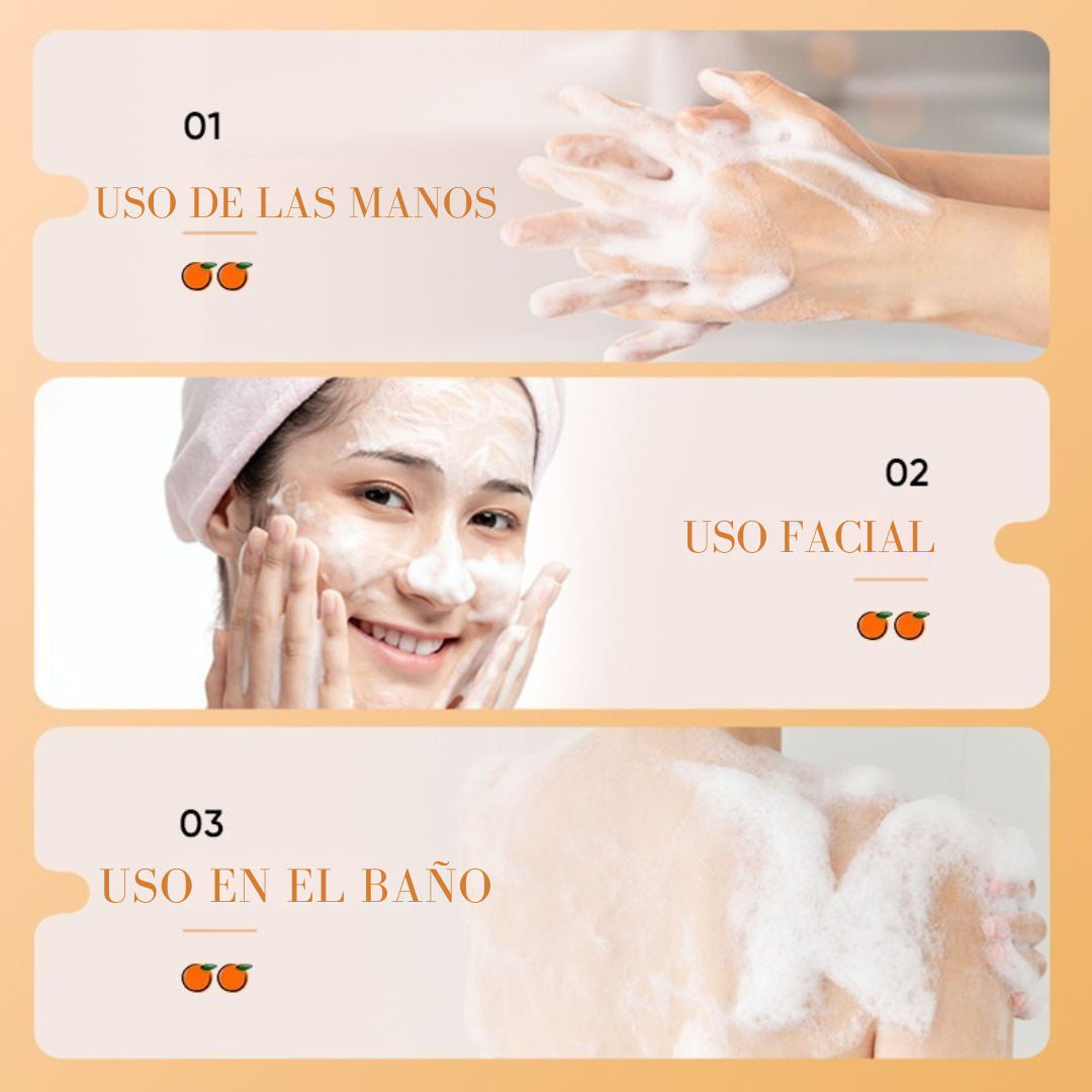 Jabon Blanqueador en barra de vitamina C. de 100g