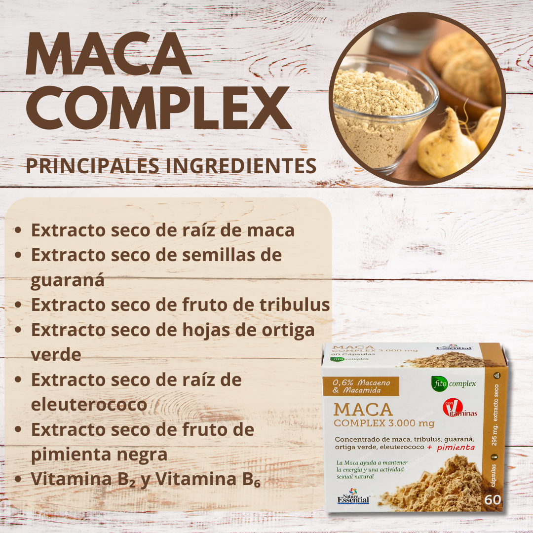 Suplemento Maca Complex para la Vitalidad Deseo y Equilibrio Natural – 60 cápsulas vegetales