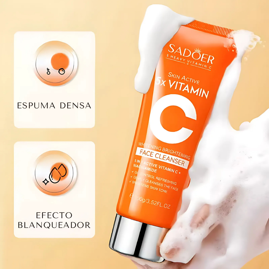 Limpiador Facial para una Piel Radiante y Pura con 5 Vitaminas C Intensas de 100ml - SADOER (OFERTA 2x1)