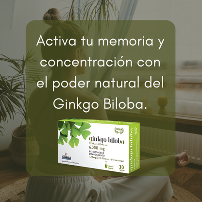 Ginkgo Biloba Suplemento para la Circulación y el Equilibrio Nervioso - 30 Cápsulas
