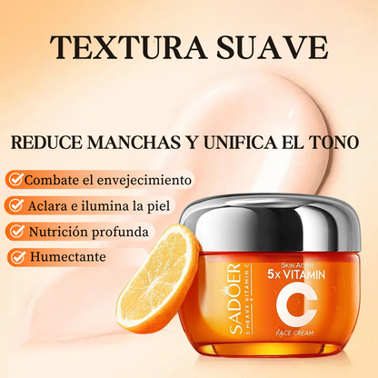 Crema facial blanqueadora 5 en 1 con Vitamina C activa + Niacinamida de 50ml - SADOER (OFERTA 2x1)