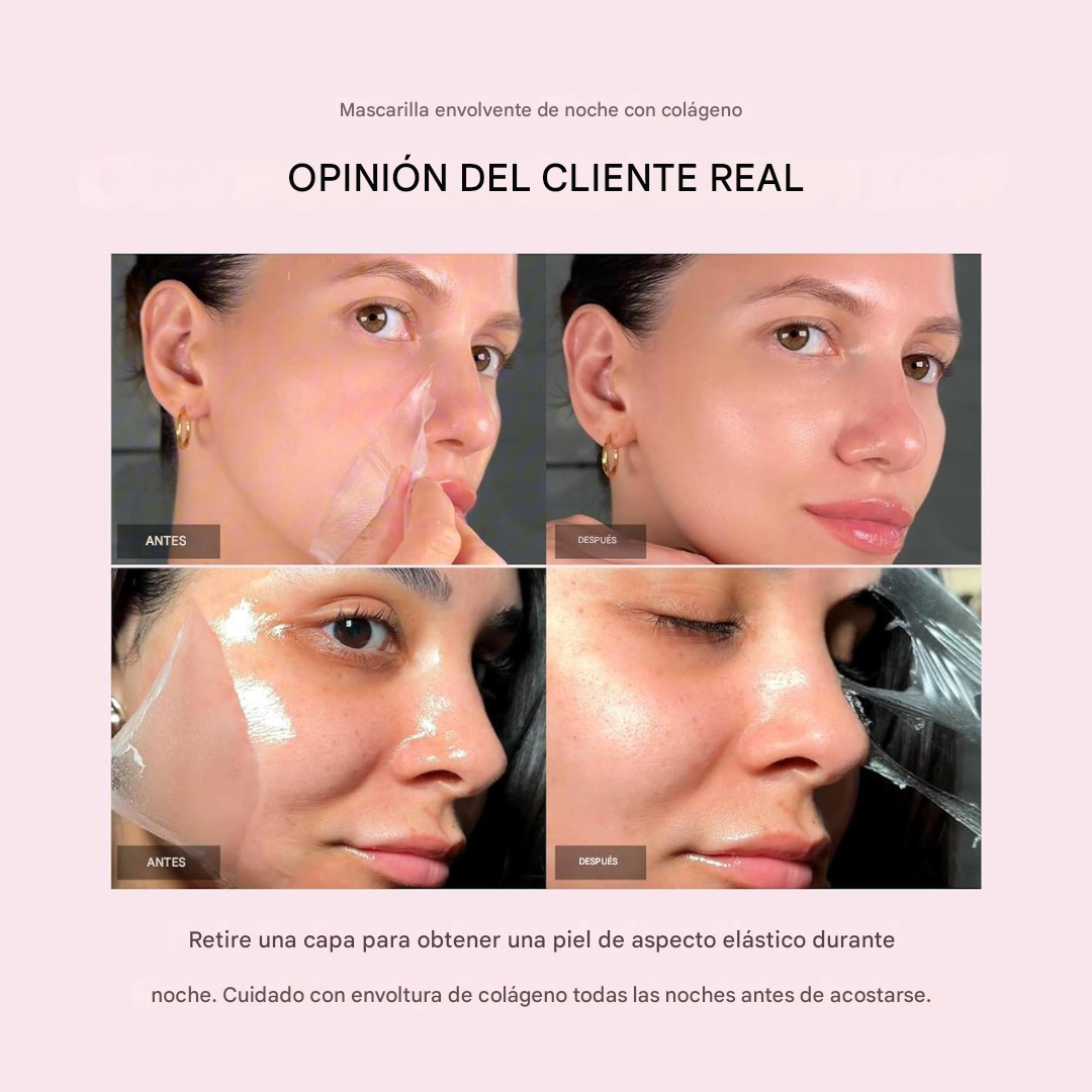 Mascarilla Facial con Envoltura de Colágeno por la Noche