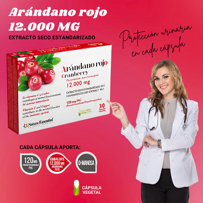 Arándano Rojo Suplemento para el Cuidado del Sistema Urinario e Inmune - 30 Cápsulas
