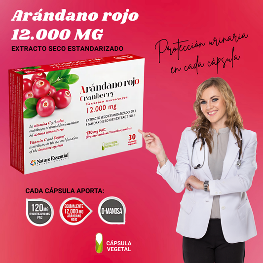 Arándano Rojo Suplemento para el Cuidado del Sistema Urinario e Inmune - 30 Cápsulas