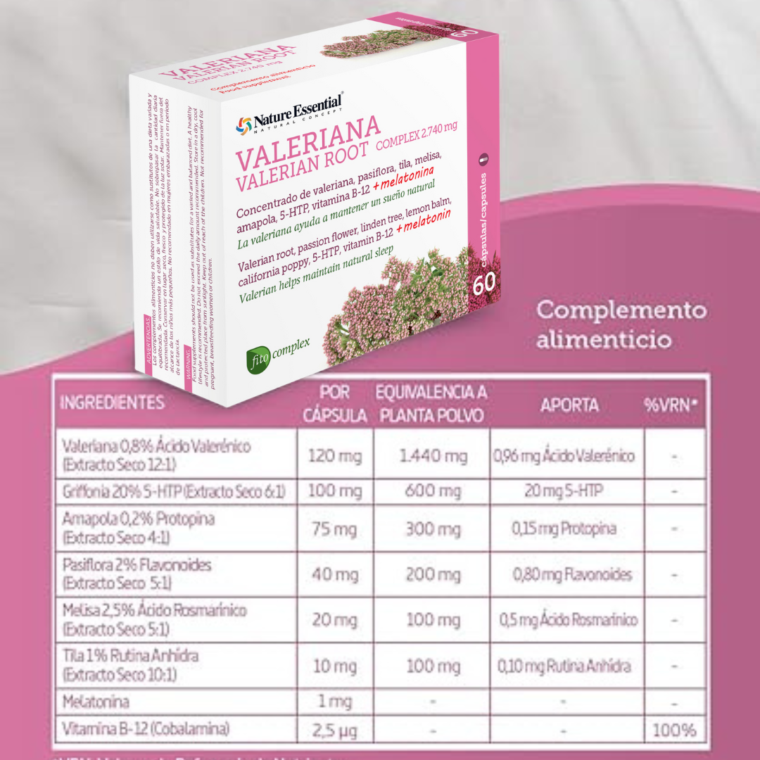 Suplemento de Valeriana, para promover un descanso natural (complex) 2740 mg – 60 cápsulas